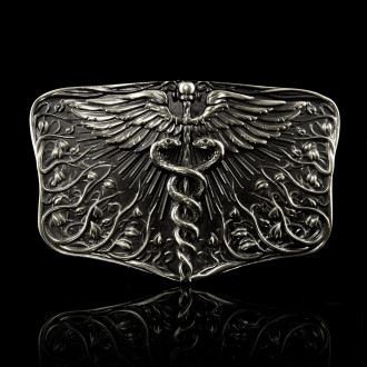 German silver belt buckle “Caduceus”